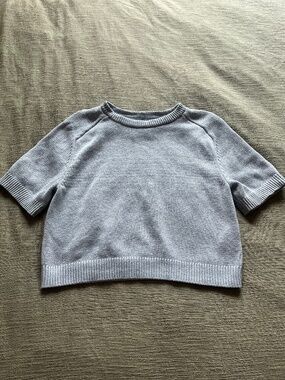 Abercrombie & Fitch Short Sleeve Knit Sweater Top Light Blue
